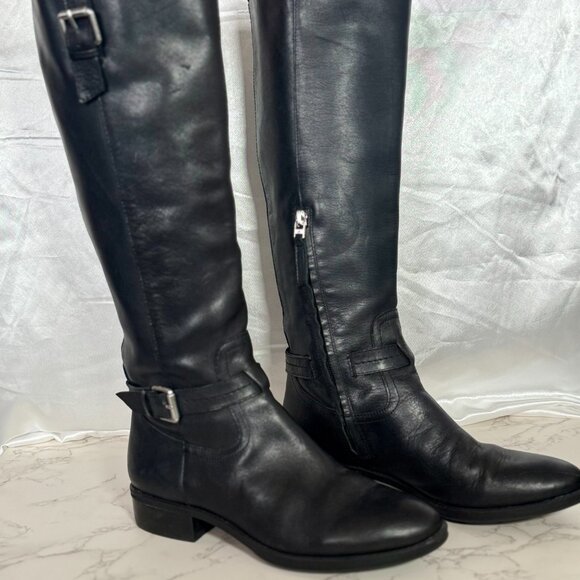 Sam Edelman | Ponce Buckle Tall Boots | Black Leather | Size 7 - Picture 2 of 4